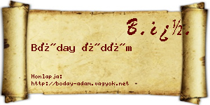 Bóday Ádám névjegykártya