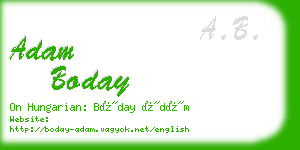 adam boday business card